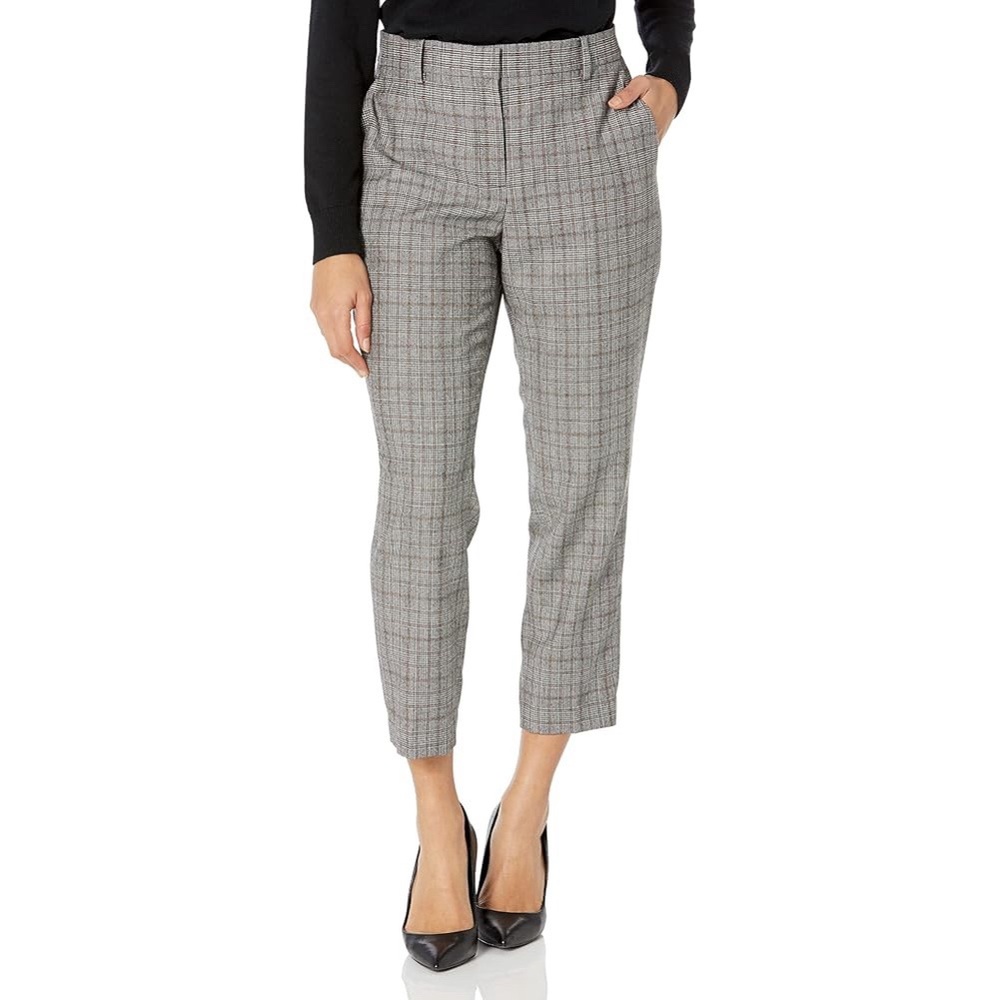 THEORY Trecca 2 Plaid Flannel Virgin Wool Straight Leg Trouser Pants \\ 4